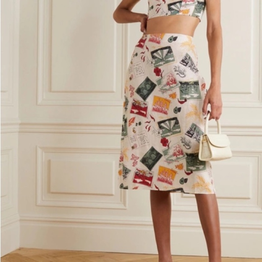 Reformation Primo Linen Midi Skirt